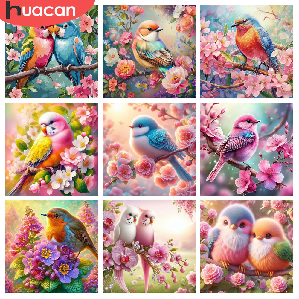 Resin Art Rose - HUACAN الماس اللوحة الطيور زهرة الحيوان